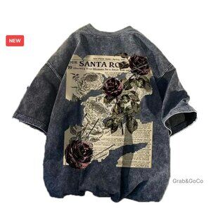 Oversized Y2K Graphic Tee Gothic Grunge Streetwear Unisex Short Sleeve Top